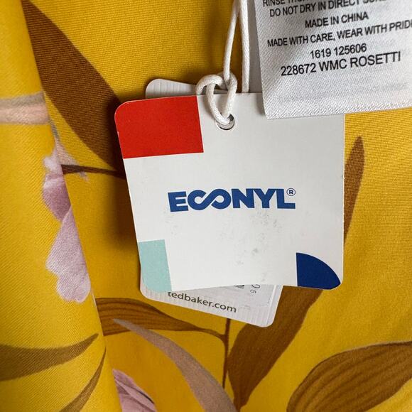 Ted Baker Womens Cabana Balconette Swimsuit Yellow Floral Removable Straps 12 - Picture 6 of 16